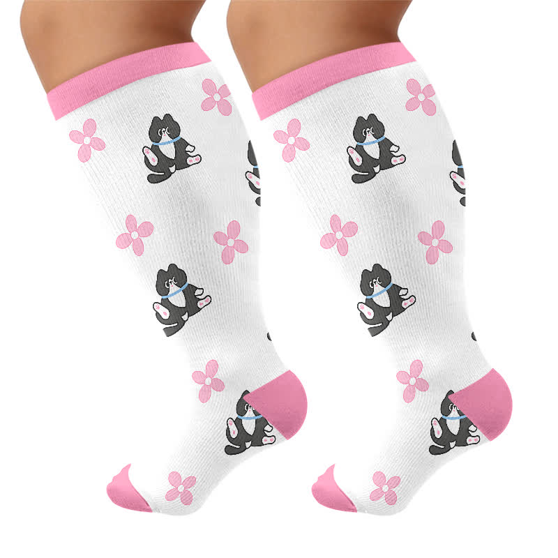 Kitty Bloom Kompressionsstrümpfe in Übergröße - Rosa - 4XL - image 8