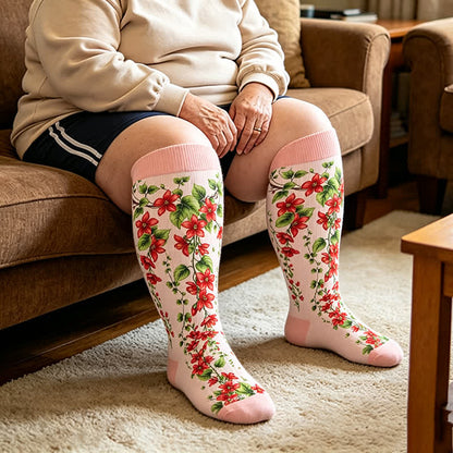 Kompressionsstrümpfe in Übergröße - Rosa(1 Paar) - 4XL - image 2