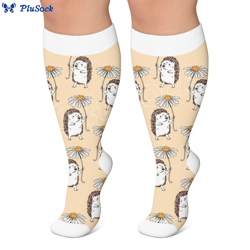 Kompressionsstrümpfe mit Igelmotiv in Übergröße - image 4