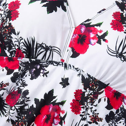 Badekleid mit Blumen- und Polka-Dot-Muster und V-Ausschnitt - image 6