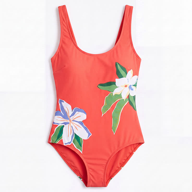 Badeanzug mit tropischem Leoparden-, Blumen- und Katzenmuster - image 18
