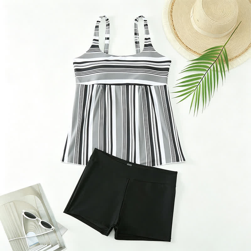 Tankini-Set mit tropischem Blumenmuster und Streifen - image 18