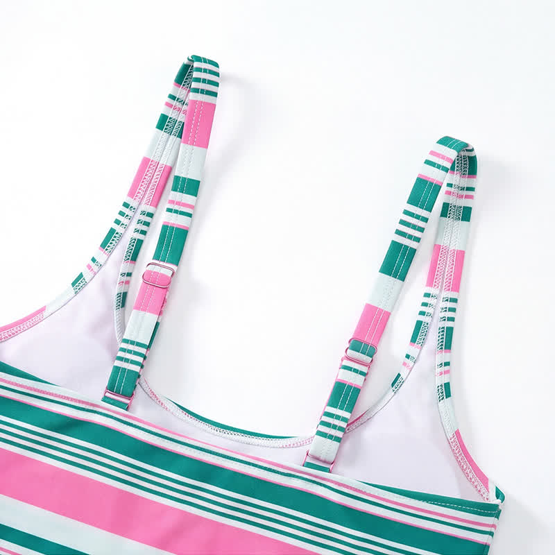 Tankini-Set mit tropischem Blumenmuster und Streifen - image 13
