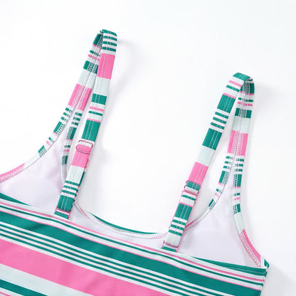Tankini-Set mit tropischem Blumenmuster und Streifen - image 13