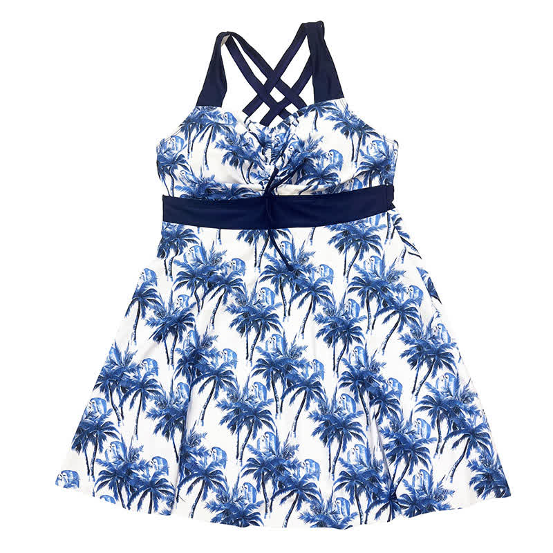 Tropisches Palmen-Halter-Badekleid - image 6