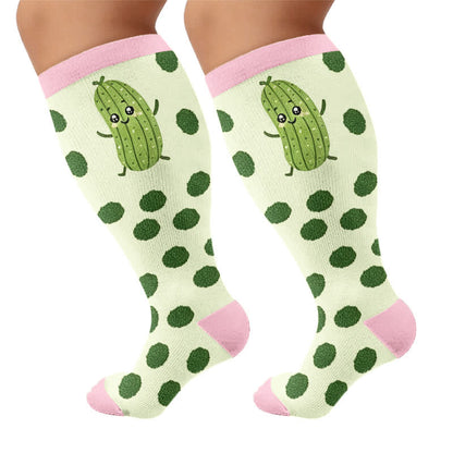 Plus Size Pickle Party Kompressionsstrümpfe - Rosa(1 Paar) - 4XL - image 8