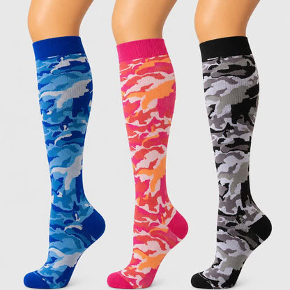 Blaue Camouflage-Kompressionsstrümpfe (3 Paar) - image 0