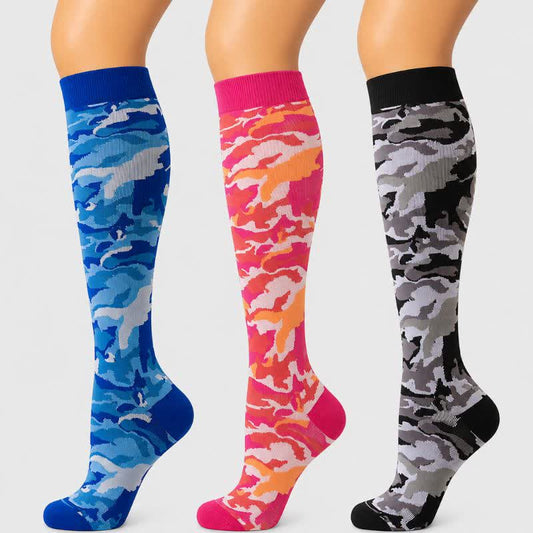 Blaue Camouflage-Kompressionsstrümpfe (3 Paar) - image 0