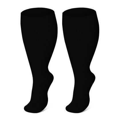 Kompressionsstrümpfe mit Herz- und Punktmuster in Übergröße (3 Paar) - Schwarz - 4XL - image 4