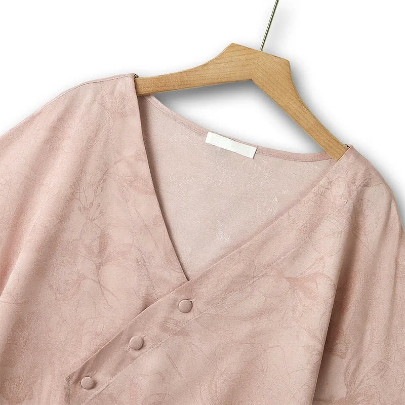 Bluse mit Fledermausärmeln in Übergröße und gestufter Midirock mit Blumenmuster (Set) - image 1