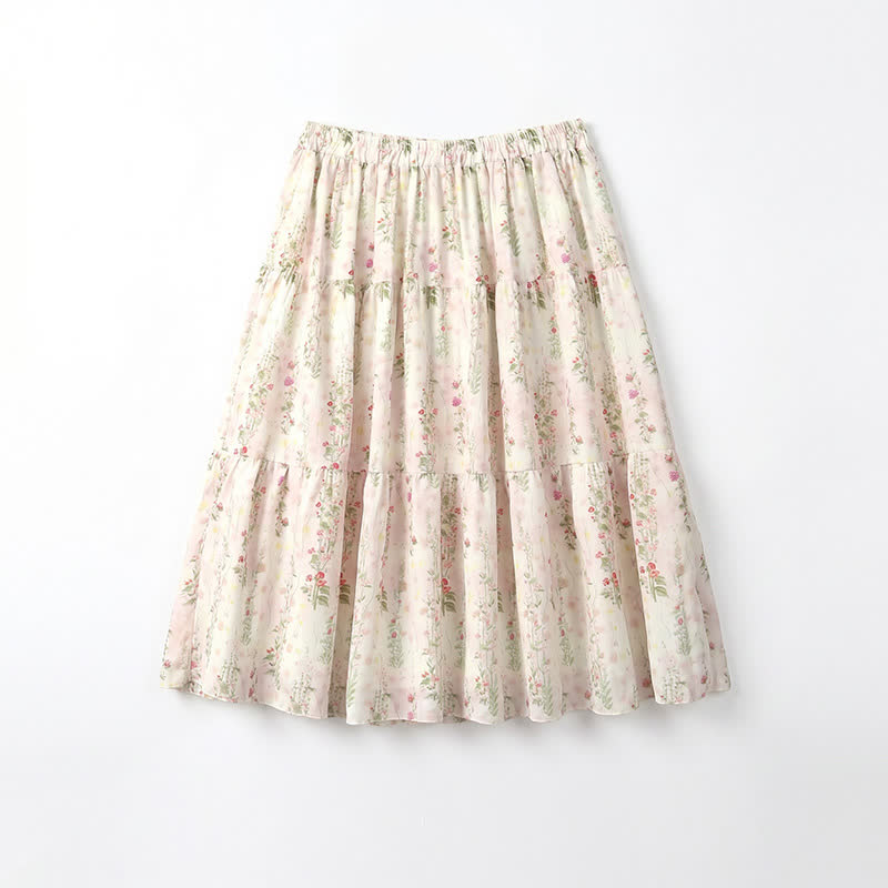 Bluse mit Fledermausärmeln in Übergröße und gestufter Midirock mit Blumenmuster (Set) - Midi-Rock - 6XL - image 9