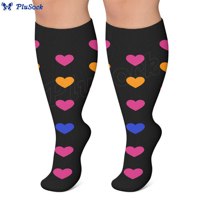 Plus Size Heart Pop Dot Kompressionsstrümpfe - image 5