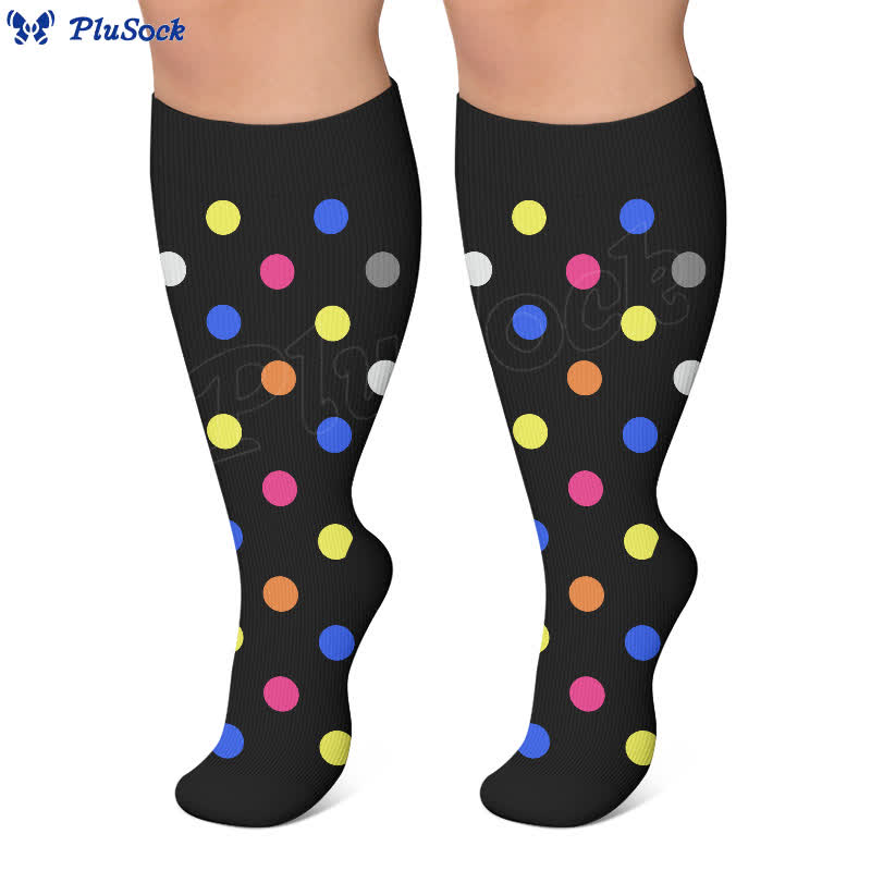 Plus Size Heart Pop Dot Kompressionsstrümpfe - image 6