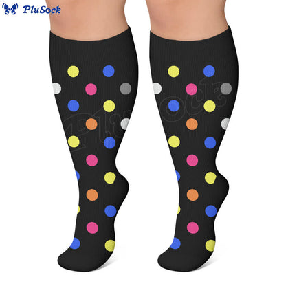Plus Size Heart Pop Dot Kompressionsstrümpfe - image 6