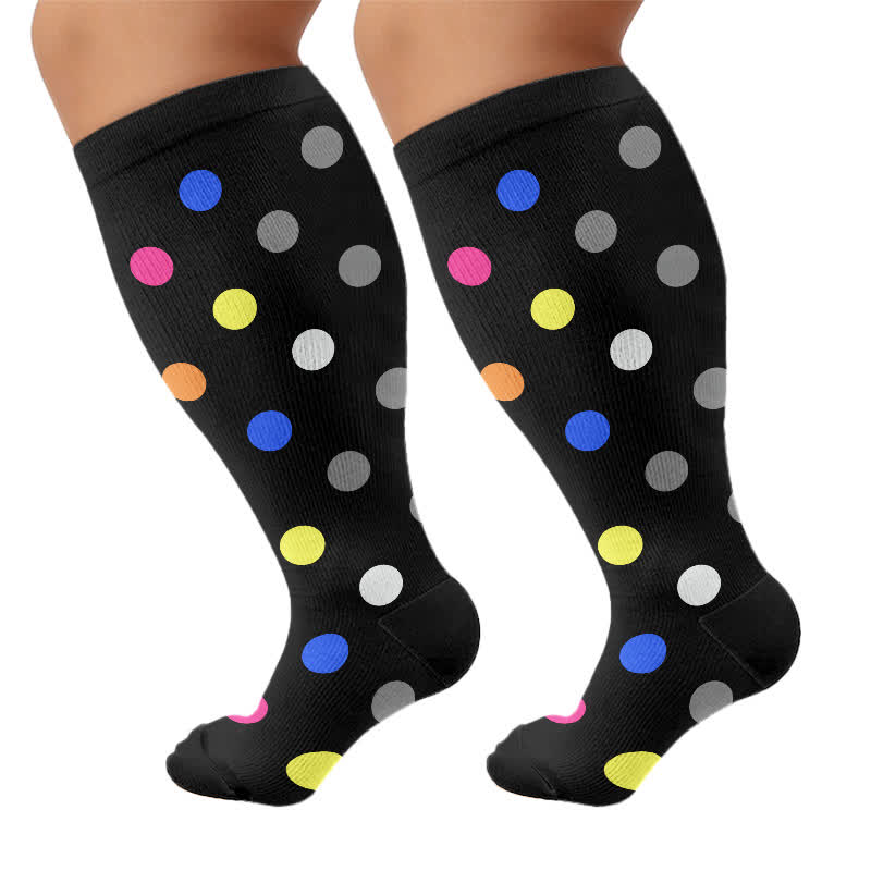 Plus Size Heart Pop Dot Kompressionsstrümpfe - Punkte - 4XL - image 7