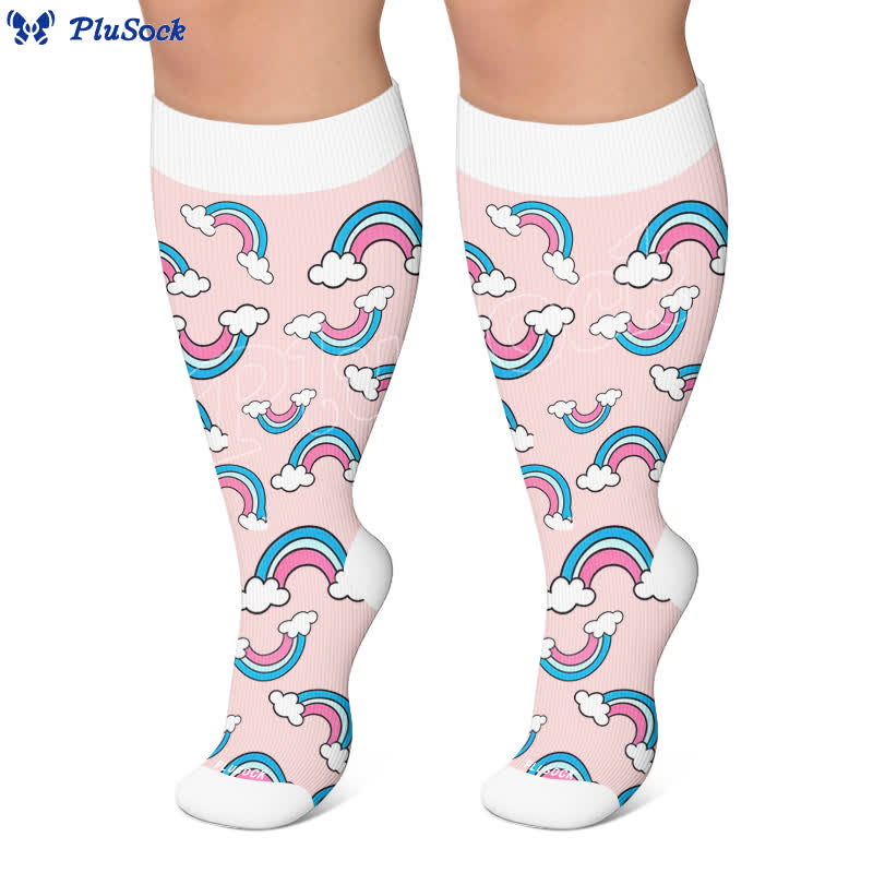 Bunte Einhorn-Kompressionsstrümpfe in Übergröße - image 6