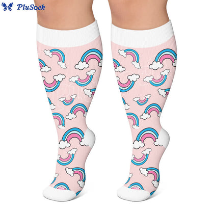 Bunte Einhorn-Kompressionsstrümpfe in Übergröße - image 6