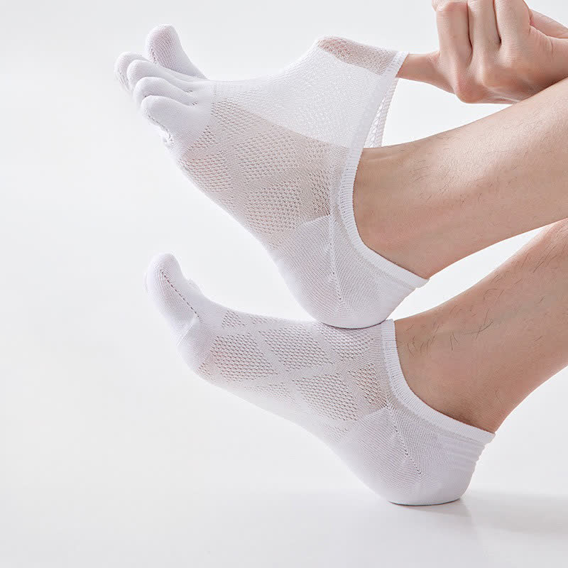 Atmungsaktive, unsichtbare Zehensocken aus Bambus (3 Paar) - Weiß - EU36-45 (US3-11) - image 1