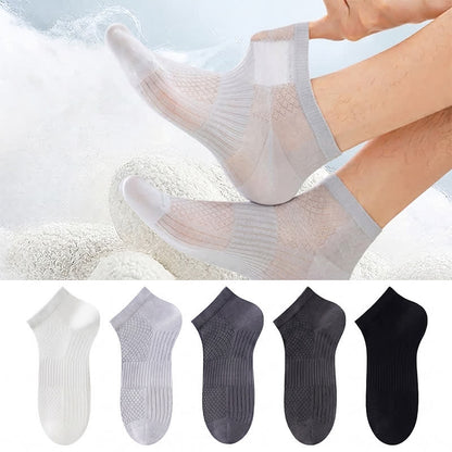 Atmungsaktive, antibakterielle Knöchelsocken aus Eisseide (5 Paar) - Mehrfarbig - EU39-44 (US6-10) - image 0
