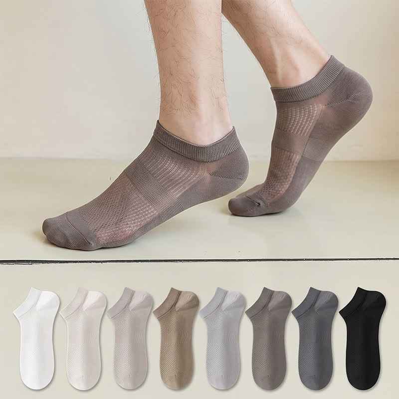 Atmungsaktive Seiden-Knöchelsocken (8 Paar) - Mehrfarbig - EU36-44 (US3-10) - image 0