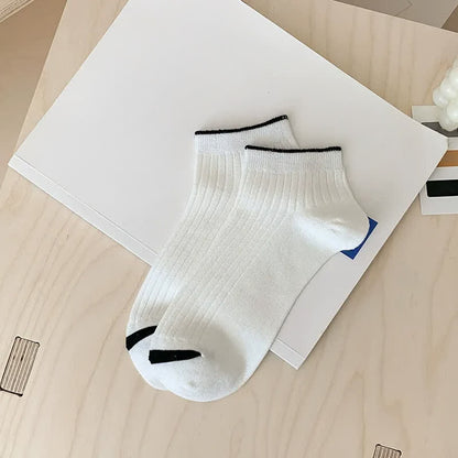Lässige gerippte Bambus-Knöchelsocken (5 Paar) - Weiß - EU36-44 (US3-10) - image 12