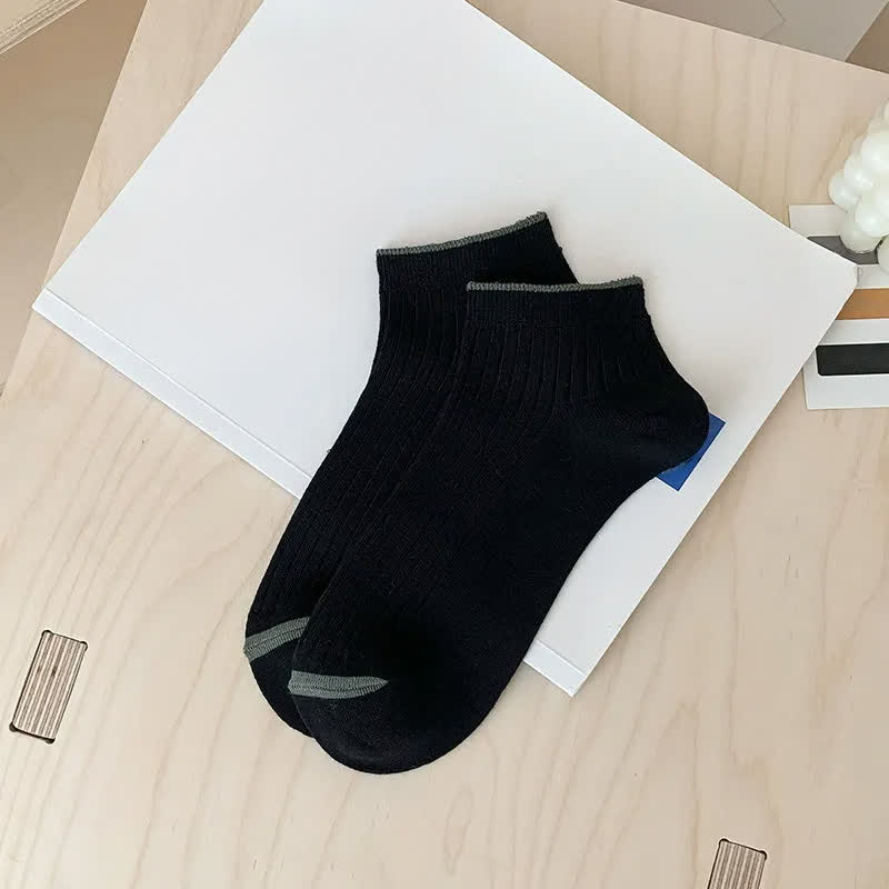 Lässige gerippte Bambus-Knöchelsocken (5 Paar) - Schwarz - EU36-44 (US3-10) - image 11