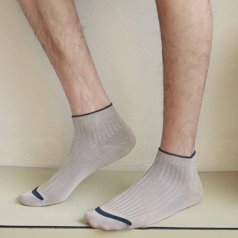 Lässige gerippte Bambus-Knöchelsocken (5 Paar) - image 1