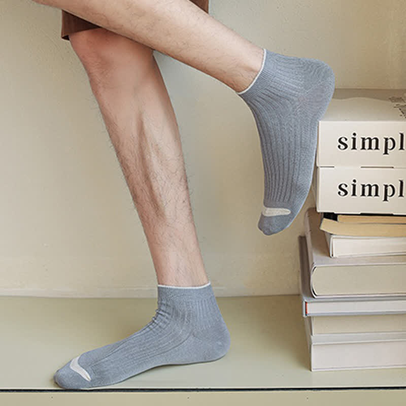 Lässige gerippte Bambus-Knöchelsocken (5 Paar) - image 5