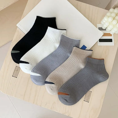 Lässige gerippte Bambus-Knöchelsocken (5 Paar) - image 9