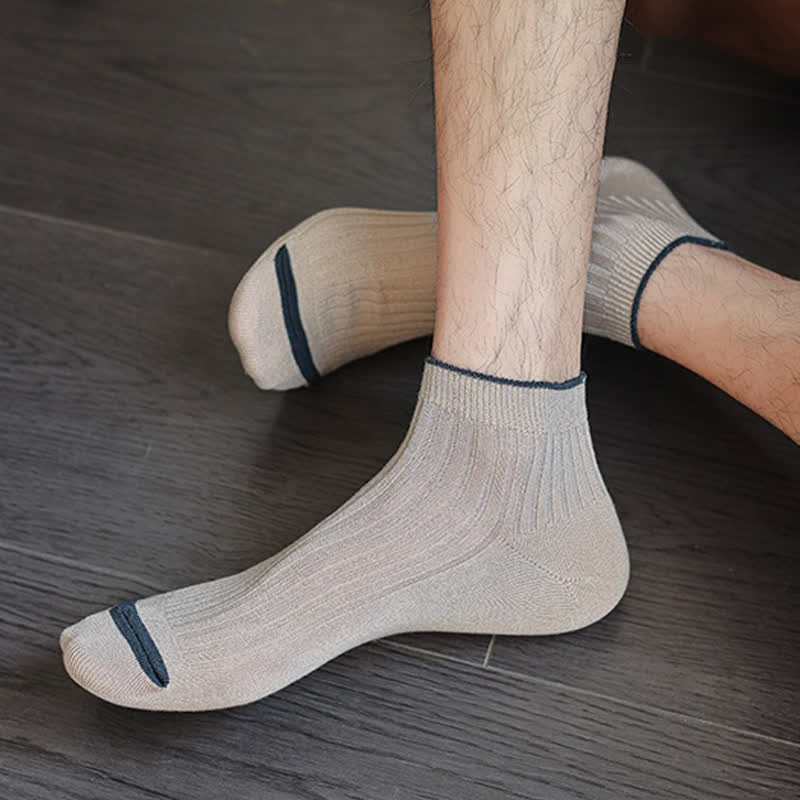 Lässige gerippte Bambus-Knöchelsocken (5 Paar) - image 3