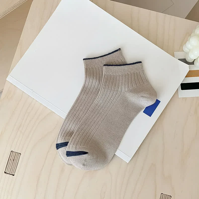 Lässige gerippte Bambus-Knöchelsocken (5 Paar) - Khaki - EU36-44 (US3-10) - image 15