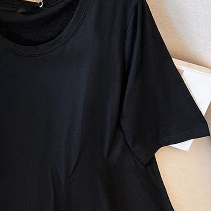 Plus Size Baumwoll-Stretch-T-Shirt mit Schlitz am Saum - image 2