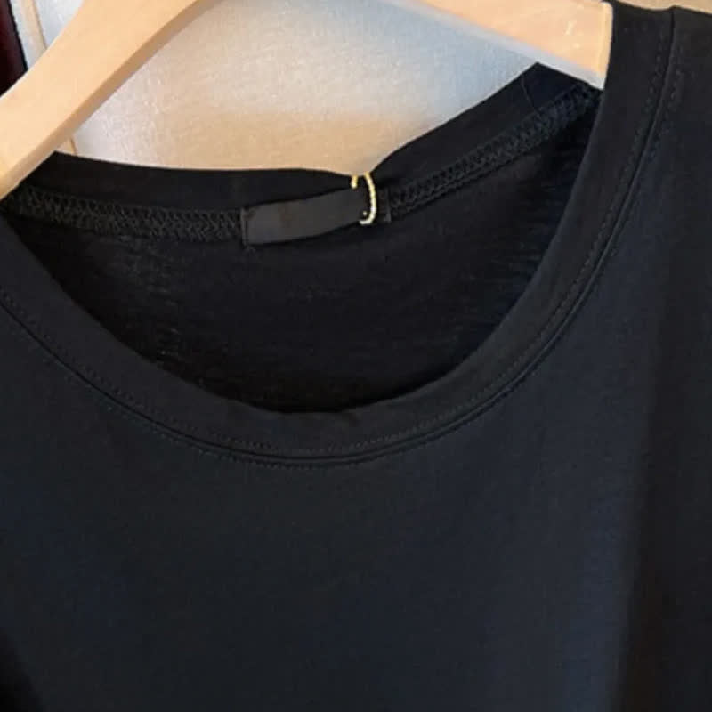 Plus Size Baumwoll-Stretch-T-Shirt mit Schlitz am Saum - image 1