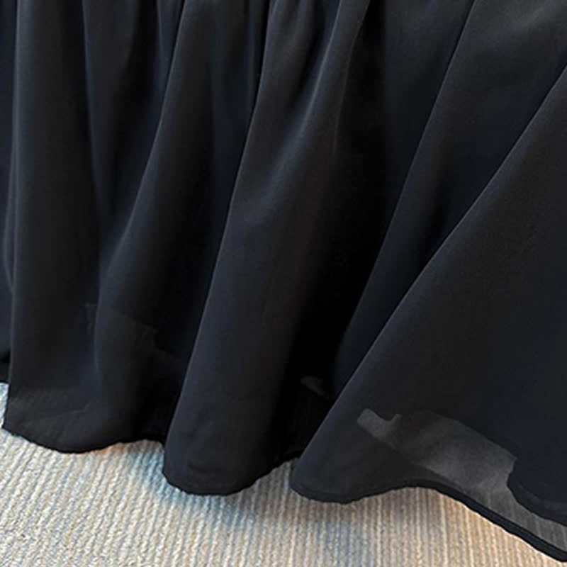 Elegantes Midikleid in Übergröße mit Schlüssellochausschnitt und Rüschensaum - image 5