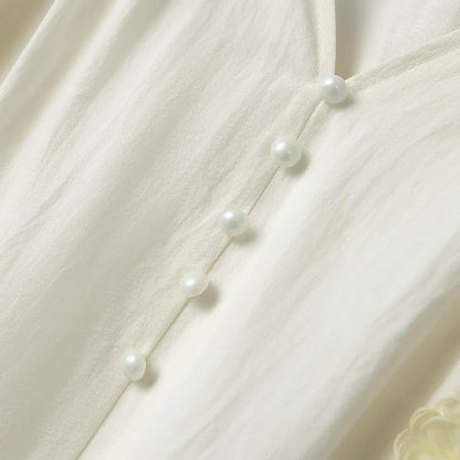 Weiches Boho-Midikleid in Elfenbein mit Quasten und Bindegürtel - image 2