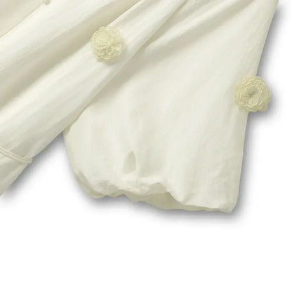Weiches Boho-Midikleid in Elfenbein mit Quasten und Bindegürtel - image 3