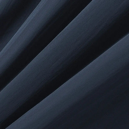 Plus Size marineblaues Midikleid mit Bindeband am Rücken und Rüschensaum - image 4