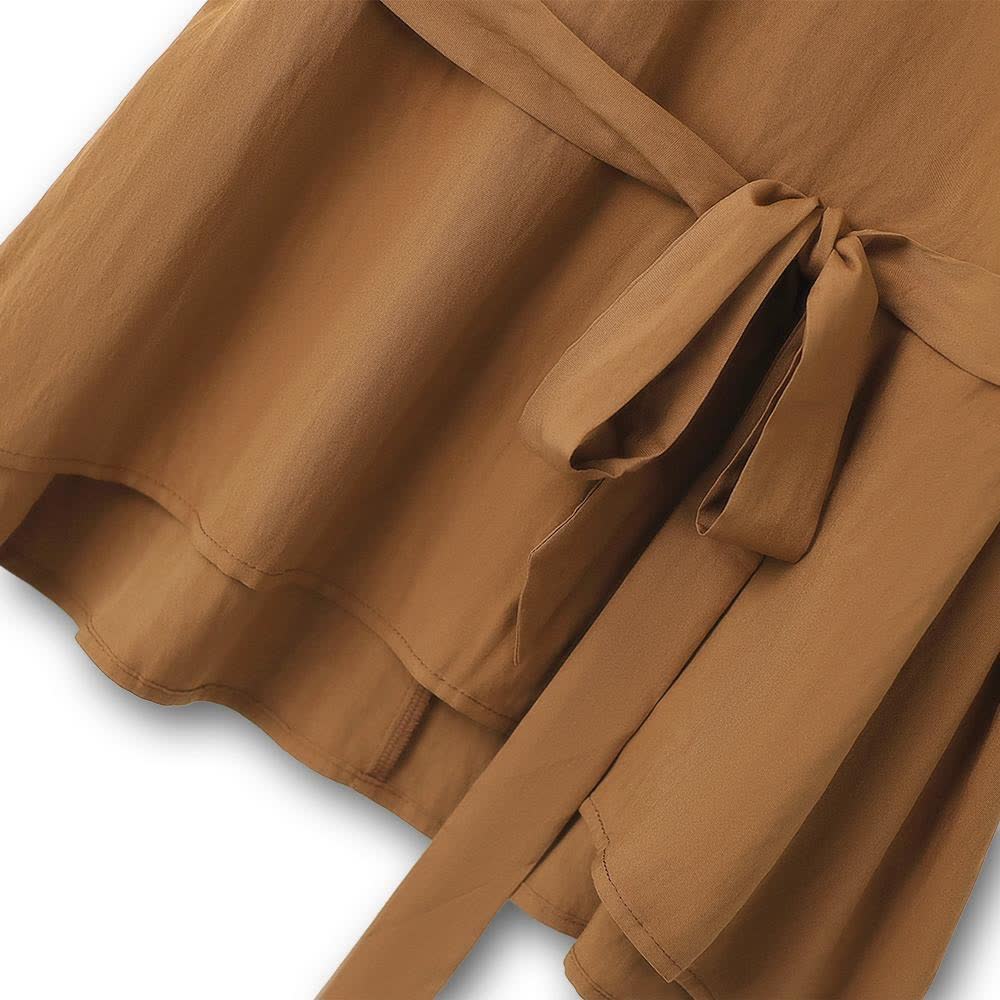 Set aus lässigem Oberteil mit Gürtel, weitem Bein und Taschen - image 9