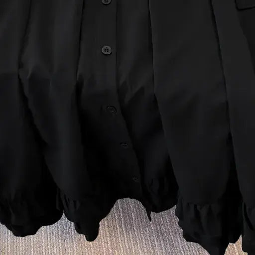 Midikleid in Übergröße mit Rüschenkragen und Knopfleiste - image 4