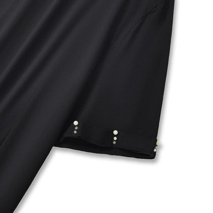 Plus Size Midi-Rock mit seitlicher Bindefläche, Raffungen und kurzen Ärmeln, passendes Set - image 3