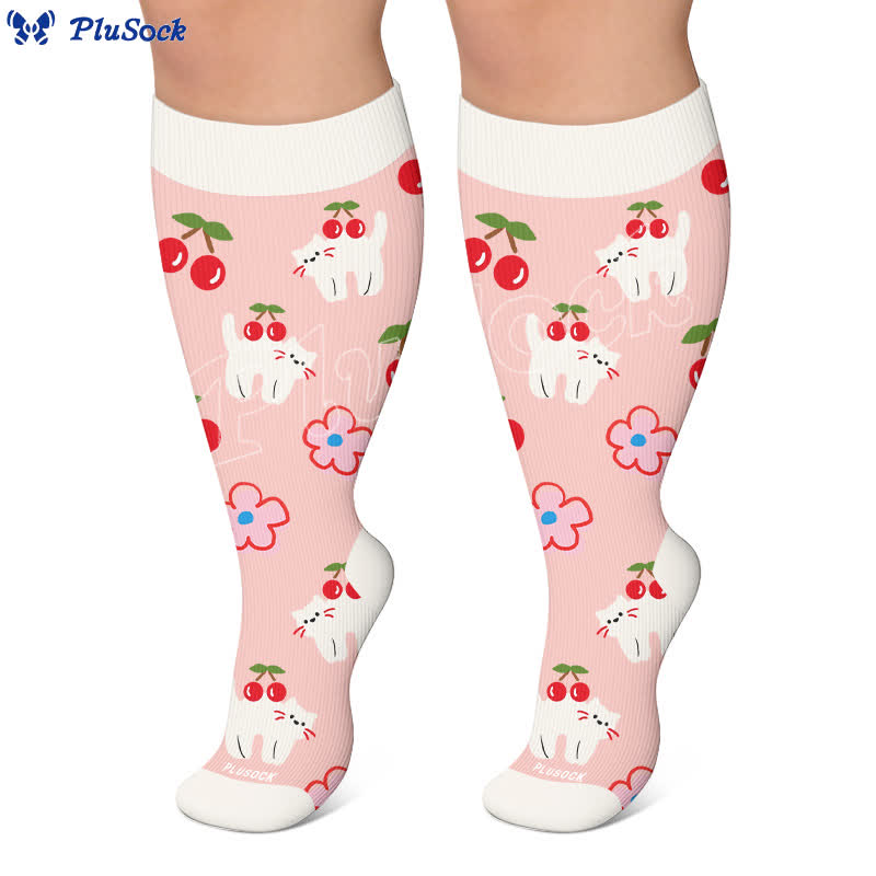 Kompressionsstrümpfe in Übergröße mit Gänseblümchen-Schmetterling - image 7