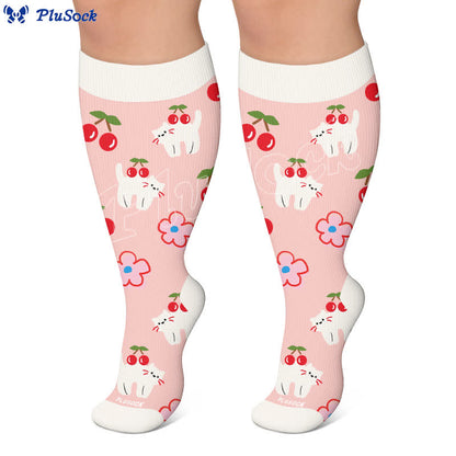 Kompressionsstrümpfe in Übergröße mit Gänseblümchen-Schmetterling - image 7