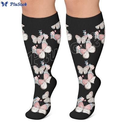 Plus Size Floral Flatter Kompressionsstrümpfe - image 4
