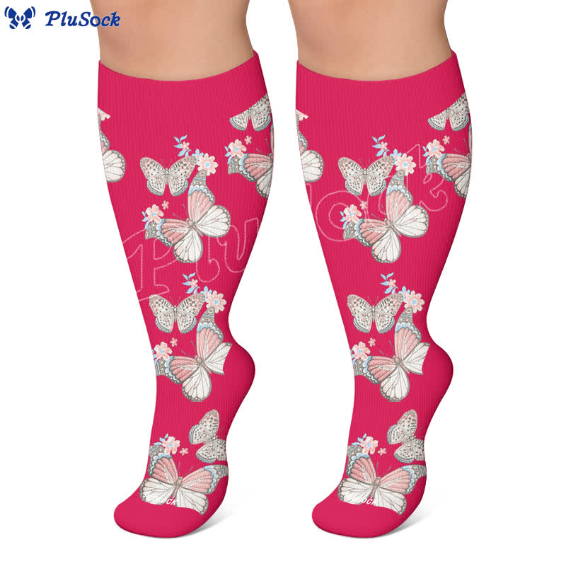 Plus Size Floral Flatter Kompressionsstrümpfe - image 5