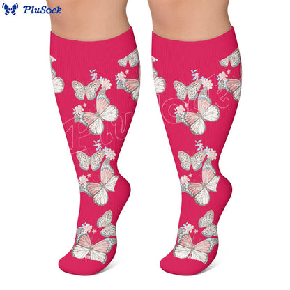 Plus Size Floral Flatter Kompressionsstrümpfe - image 5
