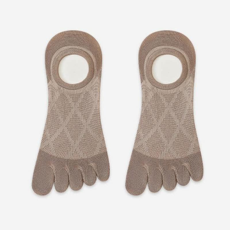 Atmungsaktive, unsichtbare Zehensocken aus Bambus (3 Paar) - Khaki - EU36-45 (US3-11) - image 5