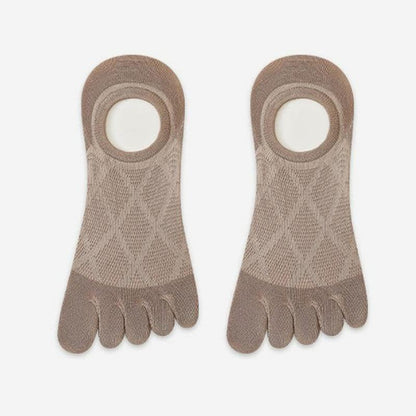 Atmungsaktive, unsichtbare Zehensocken aus Bambus (3 Paar) - Khaki - EU36-45 (US3-11) - image 5