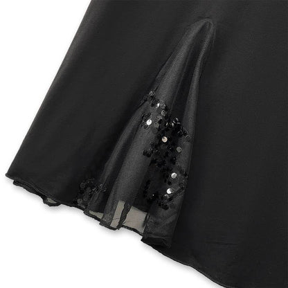 Plus Size Midikleid mit geraffter Taille, Mesh-Einsätzen, V-Ausschnitt und kurzen Ärmeln, V-Ausschnitt - image 5