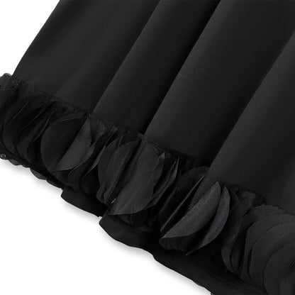 Plus Size Rundhals Kurzarm Etuikleid, schlichte Midi-Länge - image 3