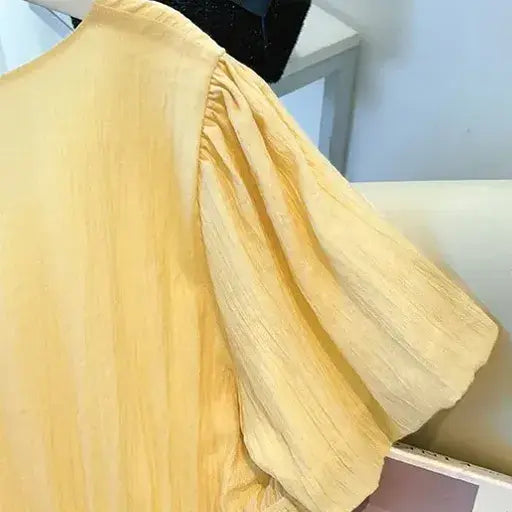 Plus Size Midikleid mit V-Ausschnitt, Puffärmeln und Empire-Taille - image 3